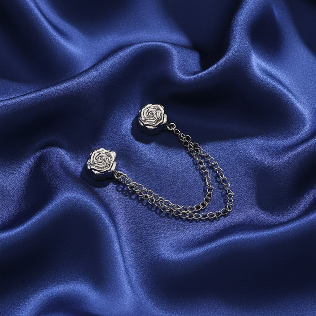 Rose Chain Clip Brooch (magnetic)