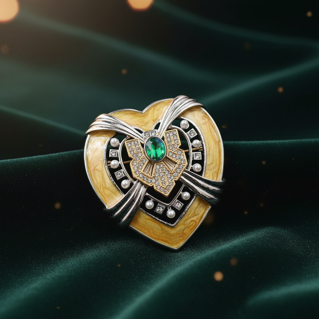 Hollywood Heart Brooch Set