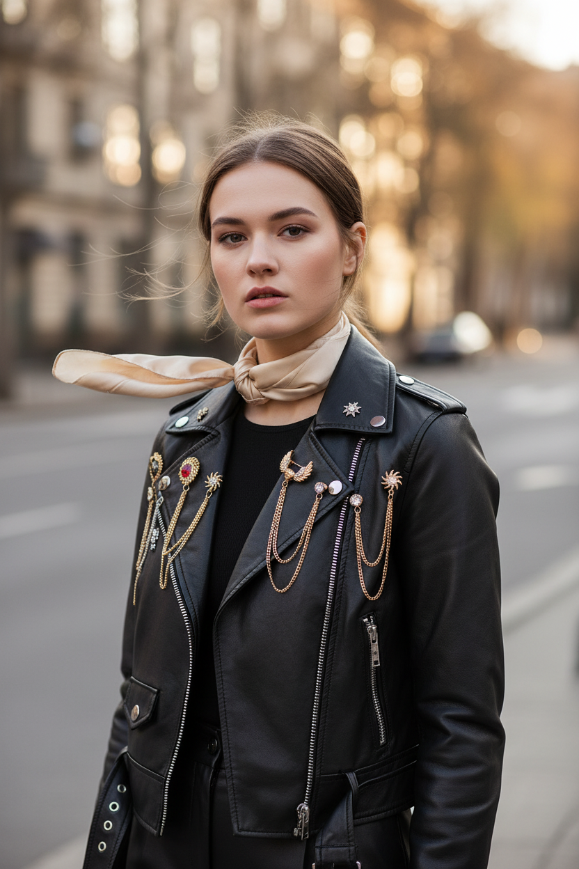 Ethereal Anatomy Draped Chain Brooch Set
